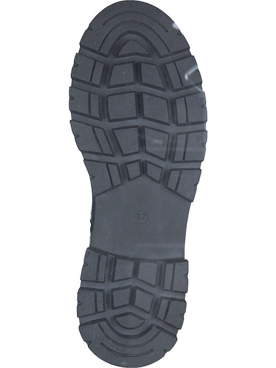 Ghete Dama Chelsea De Piele Cu Toc Mediu Negre