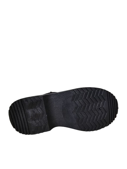 Suede Women's Ankle Boots with Fur Black