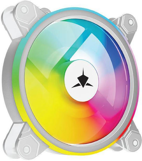 White Shark Nebula 2 Case Fan 120mm (1100rpm / 31cfm) with ARGB Lighting 3pcs White