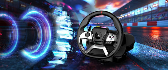 Genius SpeedMaster X5 FF Steering Wheel with Shifter and Pedals for PC / PS4 / XBOX One with 1008° Rotation