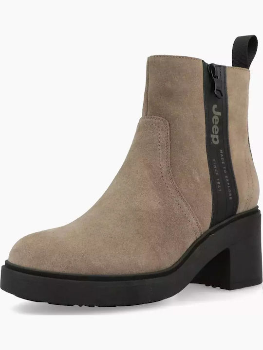 Leather Women's Ankle Boots Brown