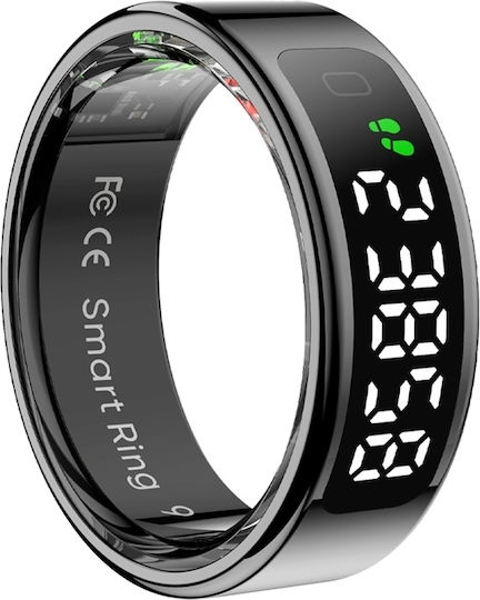 Colmi R12 Smart Ring 20.8mm Αδιάβροχο με Παλμογράφο Μαύρο