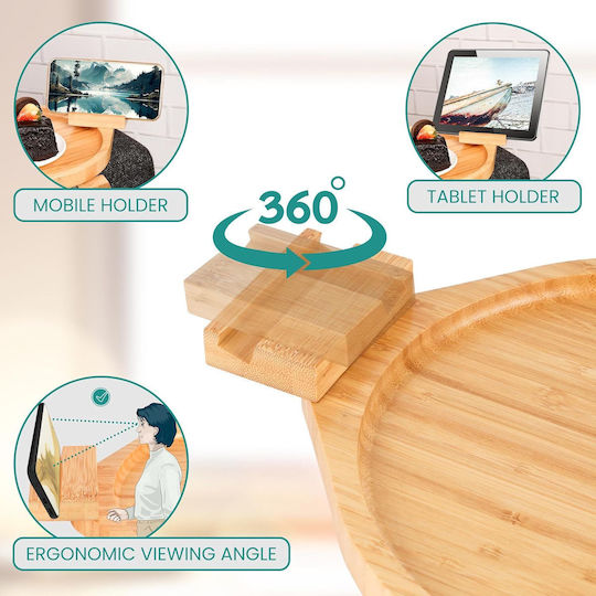 Belle Vous Bambus Rotund Tavă de Servire Antiderapant din Bamboo în Culoare Maro 28x30cm 1buc