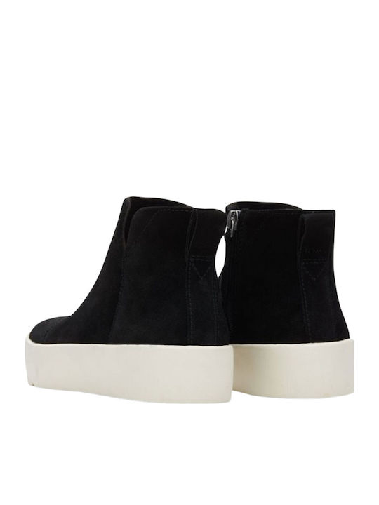 Verona Mid Suede Γυναικεία Μποτάκια με Πλατφόρμα Μαύρα