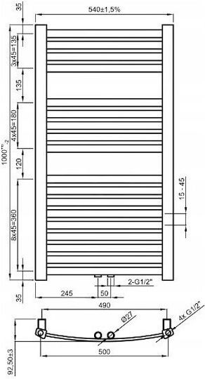 Invena Towel Rail Bathroom 1000x540 Black
