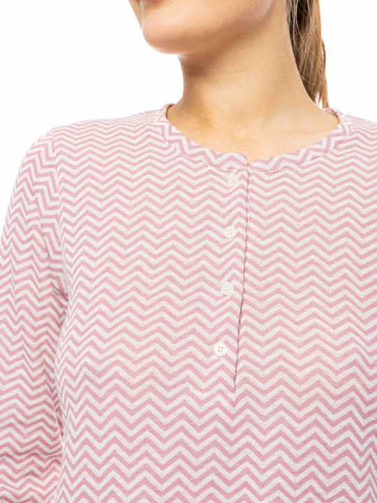 Pink Label Winter Damen Pyjama-Set Rosa