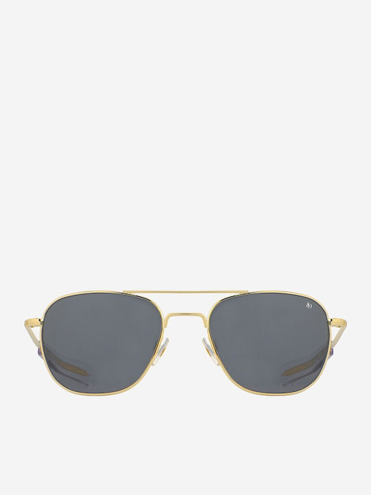 American Optical Original Pilot Men's Sunglasses with Gold Metal Frame and Black Polarized Lens