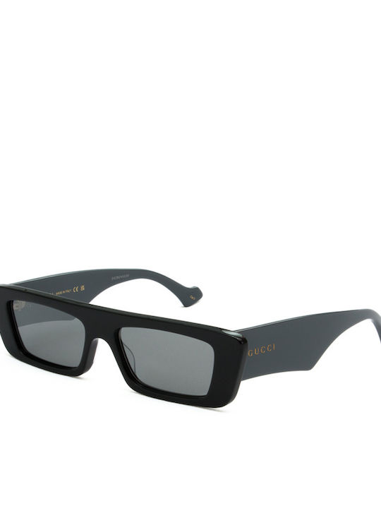 Gucci Damen Sonnenbrille mit Schwarz Kunststoff Gestell und Silber Spiegel Linse GG1331S 005