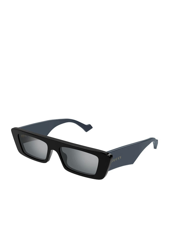 Gucci Damen Sonnenbrille mit Schwarz Kunststoff Gestell und Silber Spiegel Linse GG1331S 005