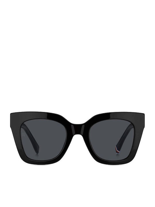 Tommy Hilfiger Women's Sunglasses with Black Horn-Rimmed Frame and Grey Lens TH2051/S 807/IR