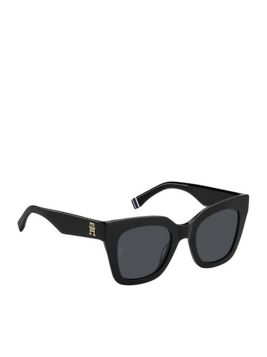 Tommy Hilfiger Women's Sunglasses with Black Horn-Rimmed Frame and Grey Lens TH2051/S 807/IR