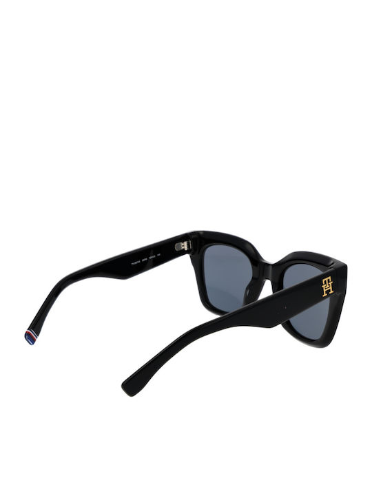 Tommy Hilfiger Women's Sunglasses with Black Horn-Rimmed Frame and Grey Lens TH2051/S 807/IR