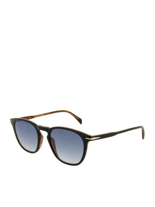David Beckham Men's Sunglasses with Black Plastic Frame and Blue Gradient Lens DB 1160/S 05K/08