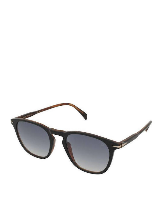 David Beckham Men's Sunglasses with Black Plastic Frame and Blue Gradient Lens DB 1160/S 05K/08