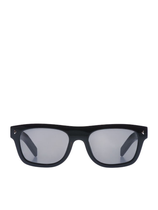 Prada Men's Sunglasses with Black Plastic Frame and Gray Lens PRB12S 16K731