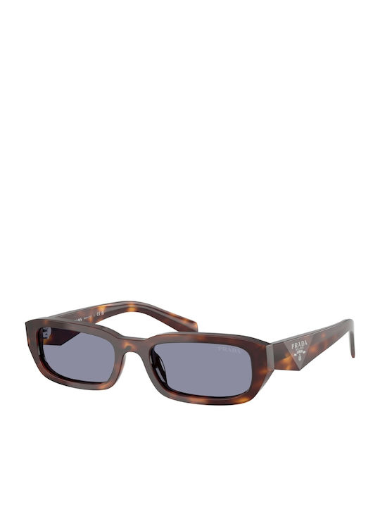 Prada Unisex Γυαλιά Ηλίου με Καφέ Ταρταρούγα Κοκκάλινο Σκελετό και Μωβ Φακό