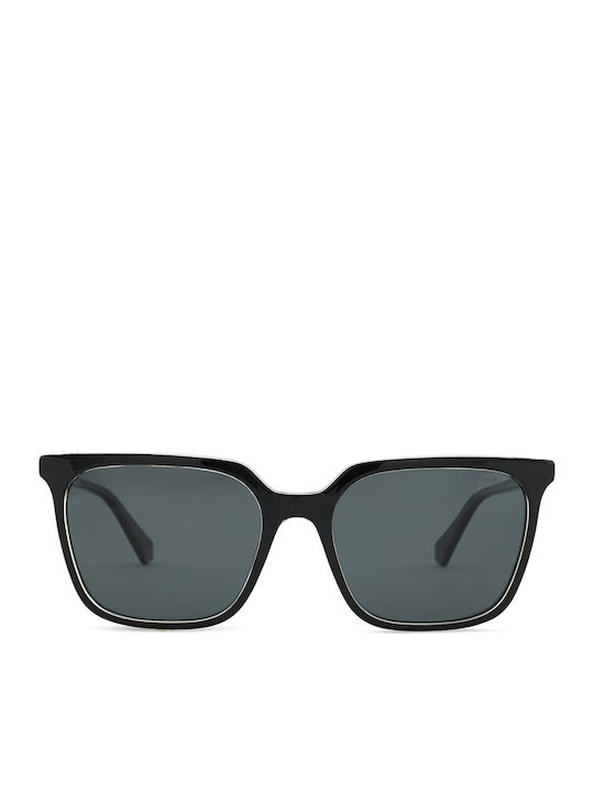Polaroid Unisex Sunglasses with Black Plastic Frame and Black Lens PLD4163/S 7C5/55