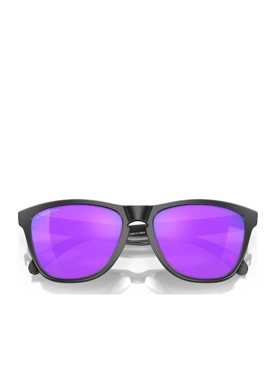 Oakley Frogskins Men's Sunglasses with Black Plastic Frame and Purple Mirror Lens OO9013-H6