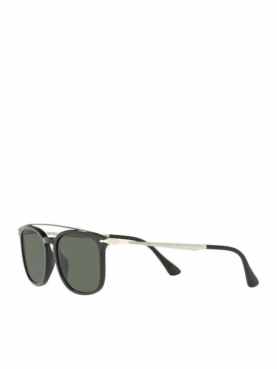 Persol Men's Sunglasses with Black Plastic Frame and Green Lens PO3173S 95/31