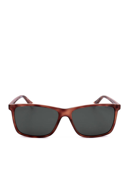 Polaroid Unisex Sunglasses with Brown Tartaruga Plastic Frame and Green Polarized Lens PLD4137/S 0UC/UC