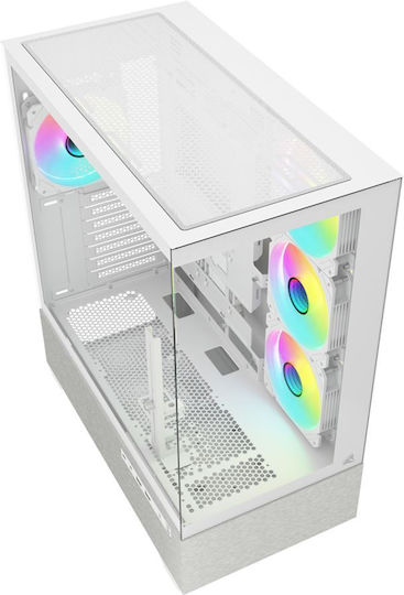 Sharkoon AK7 ARGB Gaming Midi-Turm Computergehäuse mit Seitenfenster Weiß