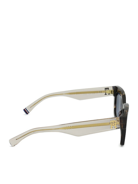 Tommy Hilfiger Women’s Sunglasses with Brown Tartaruga Horn-Rimmed Frame and Blue Gradient Lens TH2052/S 1ZN/08