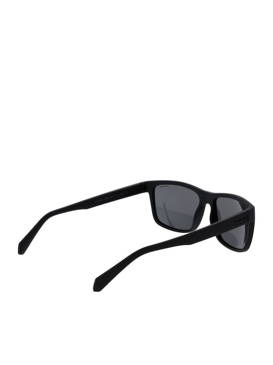 Polaroid Men's Sunglasses with Black Horn-Rimmed Frame and Grey Polarized Lens PLD2058/S 003/M9
