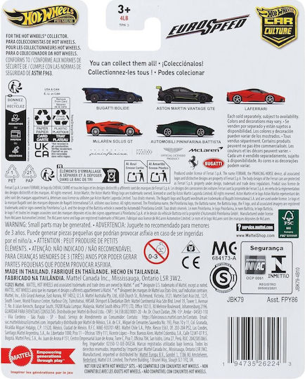Hot Wheels Premium Car Premium Car Culture Euro Speed Bugatti Bolide Vehicle for Ages 3+