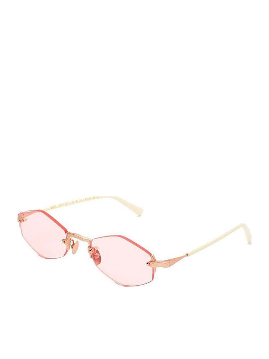 Gast Women's Sunglasses with Rose Gold Metal Frame and Pink Lens LU01