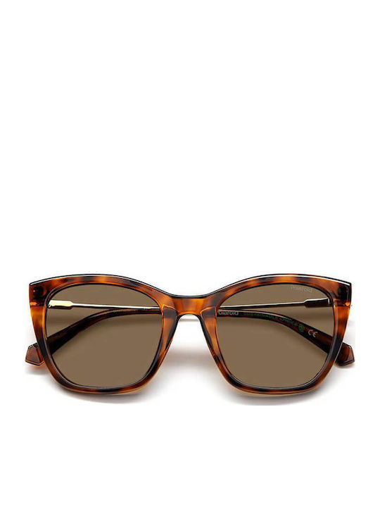 Polaroid Feminini Ochelari de soare cu Maro Tortoise Cadru și Maro Polarized Lentilă PLD4144/S/X 086/SP