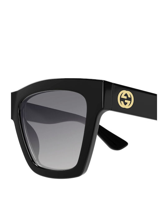 Gucci Women's Sunglasses with Black Plastic Frame and Gray Gradient Lens GG1714S 001