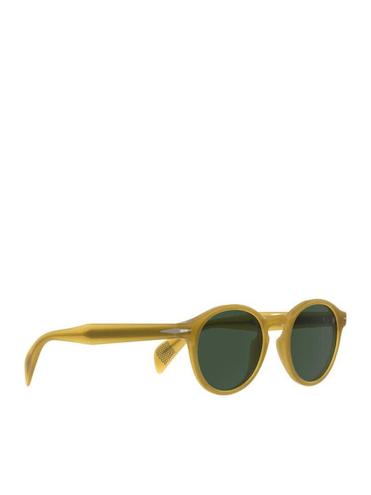 David Beckham Unisex Sunglasses with Yellow Plastic Frame and Green Lens DB 1178/S 40G/QT
