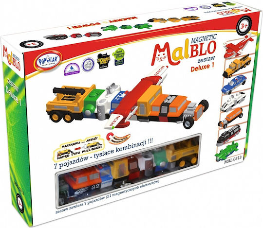 Dromader Malik Malblo Magnetic Toy Car Set for 3++ Years 60313