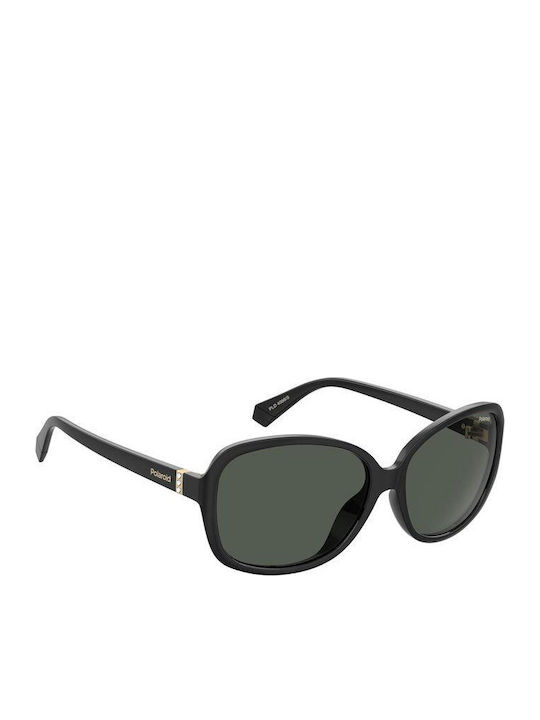Polaroid Damen Sonnenbrillen mit Schwarzem Horn umrandetem Rahmen und Grauen Polarisiertem Glas PLD4098/S 807/M9