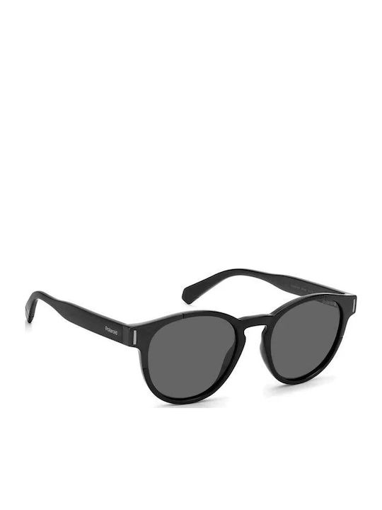 Polaroid Men's Sunglasses With Black Horn-Rimmed Frame And Grey Polarized Lens PLD6175/S 807/M9