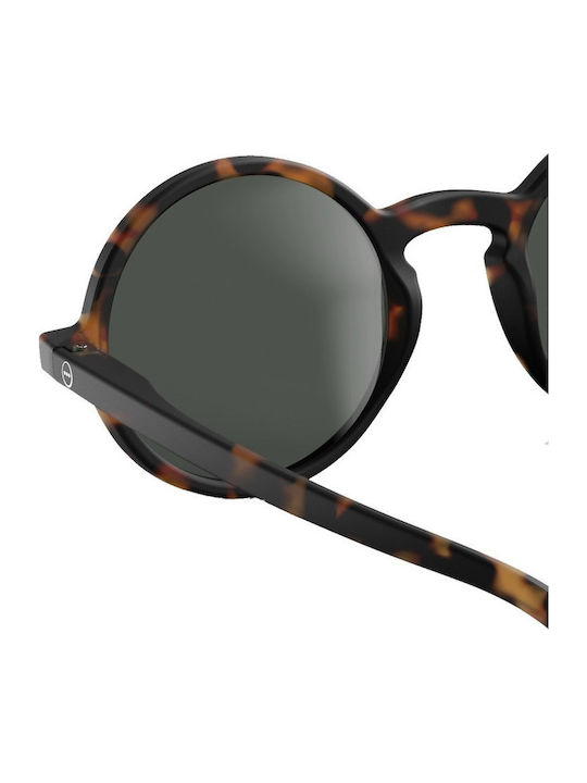Izipizi #G Unisex Sunglasses with Brown Tartaruga Plastic Frame and Black Lens