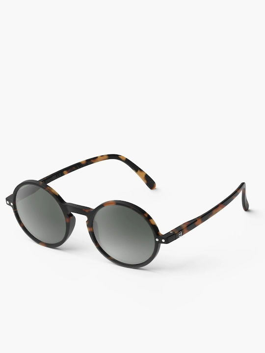Izipizi #G Unisex Sunglasses with Brown Tartaruga Plastic Frame and Black Lens
