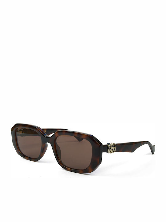 Gucci Damen Sonnenbrille mit Braun Schildkröte Kunststoff Gestell und Braun Linse GG1535S 002