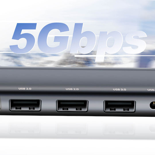 Swissten USB-C Docking Station με HDMI 4K PD Μαύρο (44040202)