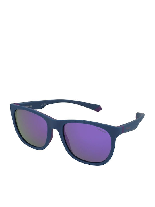 Polaroid Unisex Sunglasses with Purple Plastic Frame and Purple Polarized Mirror Lens PLD2140/S 802/MF