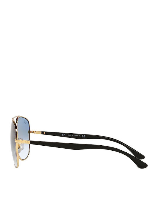 Ray Ban Унисекс Слънчеви Очила с Черна Метална Рамка и Сини Преливащи Стъкла RB3683 9000/3F