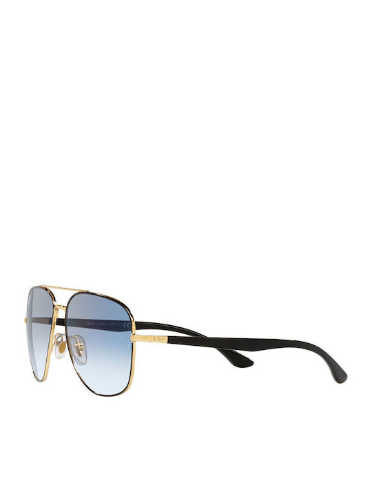 Ray Ban Унисекс Слънчеви Очила с Черна Метална Рамка и Сини Преливащи Стъкла RB3683 9000/3F