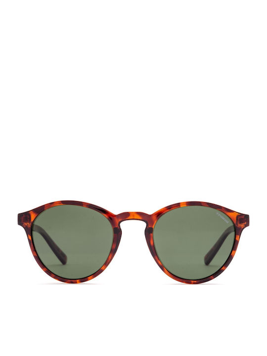 Polaroid Herren Sonnenbrille mit Braun Schildkröte Kunststoff Gestell und Grün Polarisiert Linse 353089