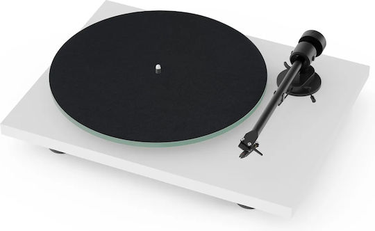Pro-Ject Audio T1 EVO Phono + Ortofon OM10 & Phono Stage Грамофон с Задвижване с ремък и Вградено предусилване Матиран бял