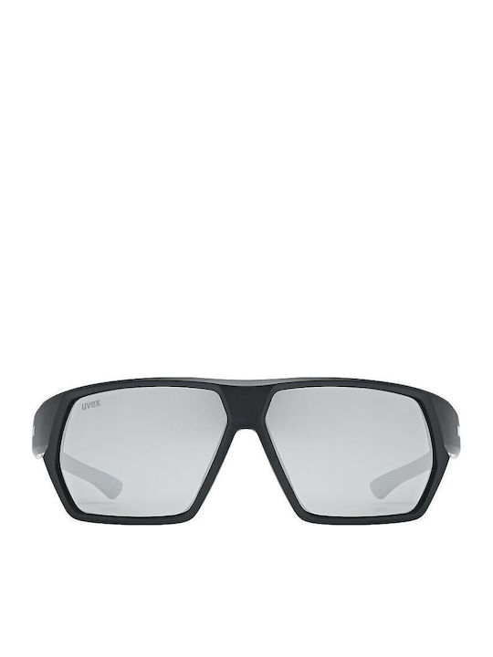 Uvex Sportstyle Ανδρικά Γυαλιά Ηλίου με Μαύρο Κοκκάλινο Σκελετό και Ασημί Καθρέφτη Φακό S5330592216