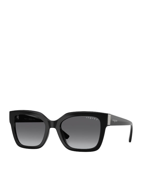 Vogue Women Sunglasses with Black Horn-Rimmed Frame and Grey Gradient Polarized Lens VO5613SB W44/T3