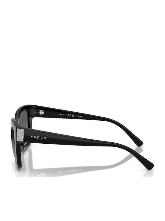 Vogue Women Sunglasses with Black Horn-Rimmed Frame and Grey Gradient Polarized Lens VO5613SB W44/T3