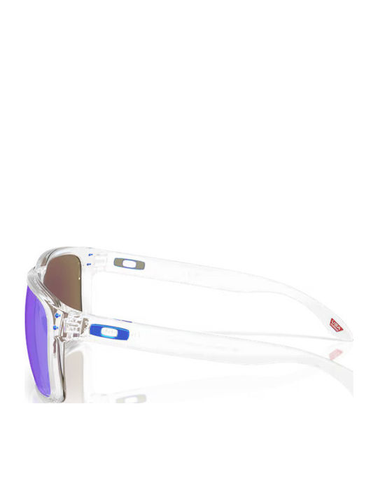 Oakley Holbrook XXL Men's Sunglasses with Transparent Plastic Frame and Light Blue Polarized Mirror Lens