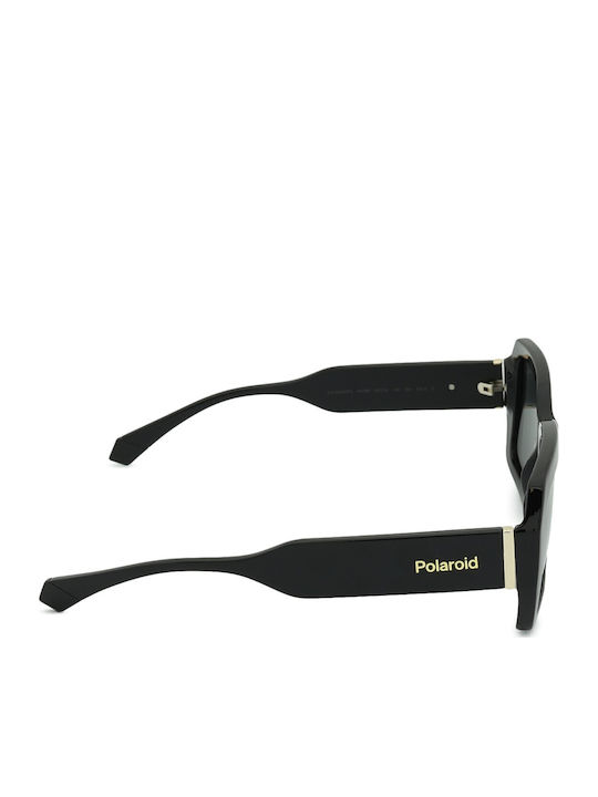 Polaroid Unisex Sunglasses With Black Horn-Rimmed Frame And Grey Lens pld6223/s/x 807/M9