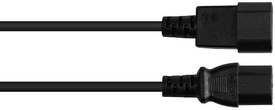 Alcasa IEC C14 / IEC C13 - IEC C14 / IEC C13 Cable 0.5m Μαύρο